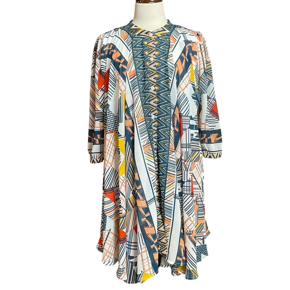 Akira abstract geometric swing dress large